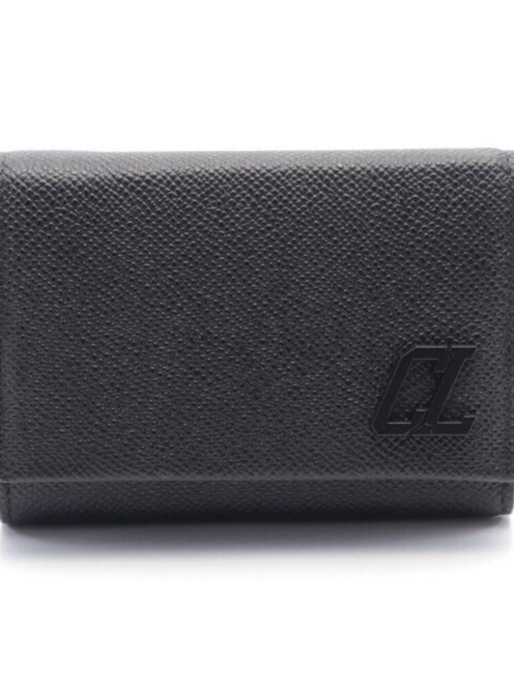 NEW Christian Louboutin Groovy Calfskin Textured Black Trifold Wallet